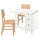 NORDEN / KARSKÄR table and 2 chairs, white/rubberwood, 26/152x80 cm