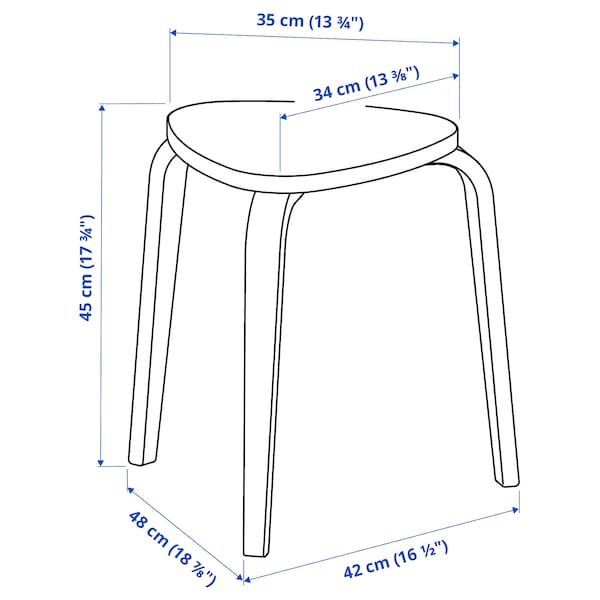 NORDEN / KYRRE - Table and 4 stools, birch/birch, 26/89/152 cm