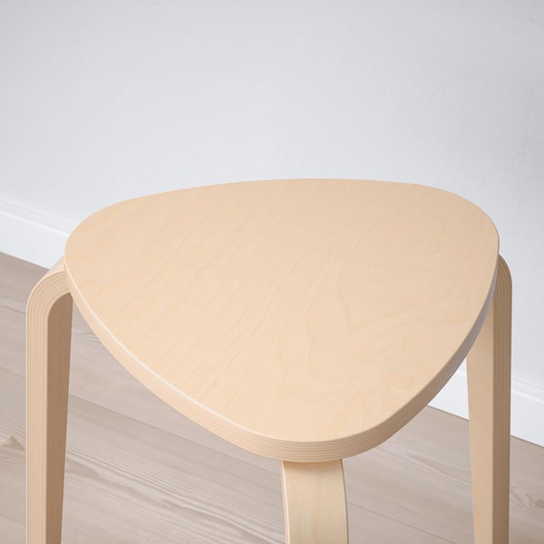NORDEN / KYRRE table and 4 stools, white/birch, 26/89/152 cm