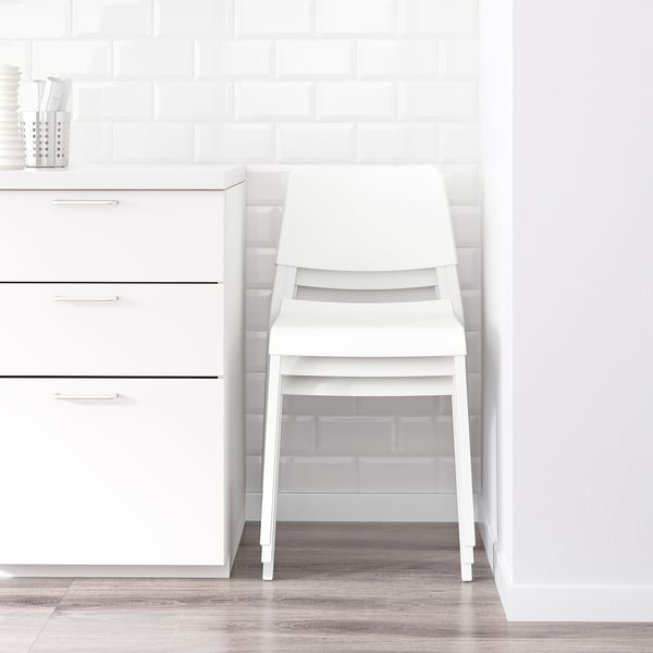 NORDEN / TEODORES - NORDEN / TEODORES Table and 4 chairs, white/white, 26/89/152 cm