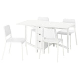 NORDEN / TEODORES table and 4 chairs, white/white, 26/89/152 cm