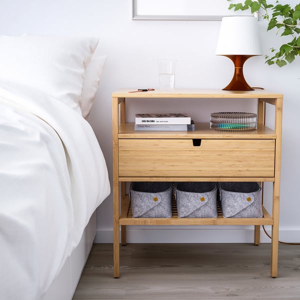 NORDKISA - Bedside table, bamboo, 60x40 cm ,