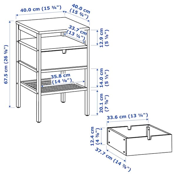 Ikea NORDKISA - Bedside table, bamboo, 40x40 cm