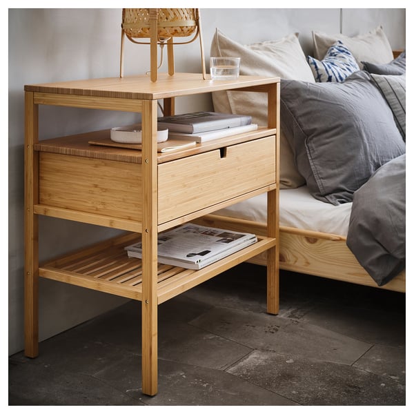 NORDKISA - Bedside table, bamboo, 60x40 cm ,