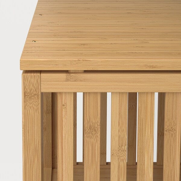 Ikea NORDKISA - Open wardrobe with sliding door, bamboo, 120x123 cm