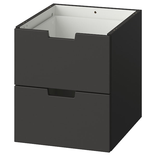 NORDLI - Modular chest of 2 drawers, anthracite, 40x45 cm