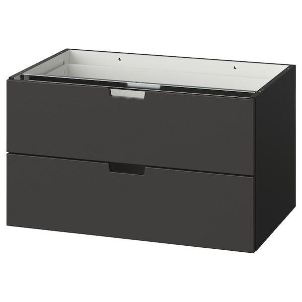 NORDLI - Modular chest of 2 drawers, anthracite, 80x45 cm