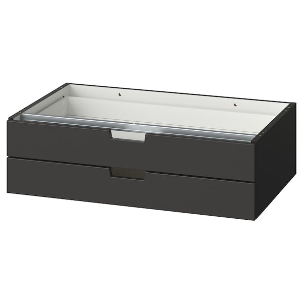 NORDLI - Modular chest of 2 drawers, anthracite, 80x23 cm