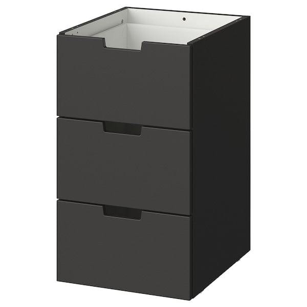 Ikea NORDLI - Modular chest of 3 drawers, anthracite, 40x68 cm