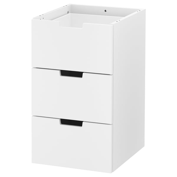 NORDLI modular chest of 3 drawers, white, 40x68 cm