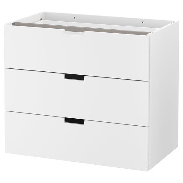NORDLI - NORDLI Modular chest of 3 drawers, white, 80x68 cm