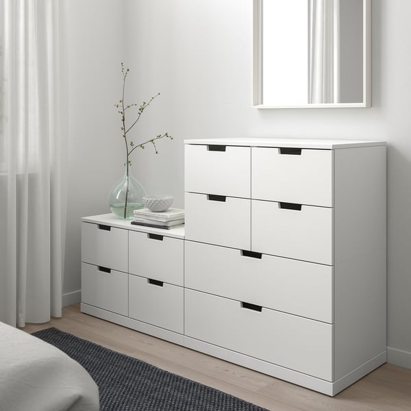 NORDLI chest of 10 drawers, white, 160x99 cm