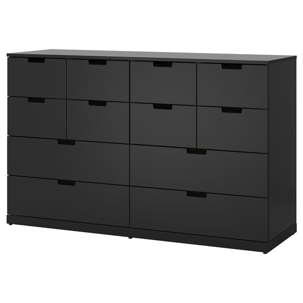 NORDLI chest of 12 drawers, anthracite, 160x99 cm