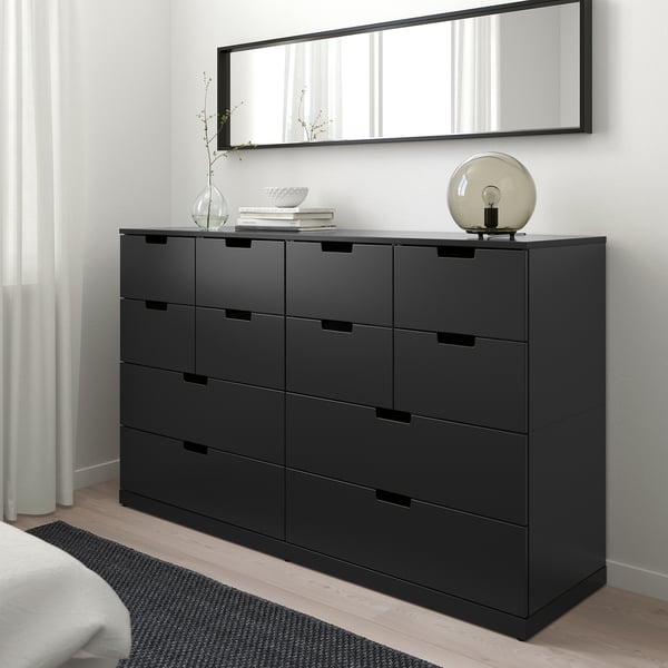 NORDLI chest of 12 drawers, anthracite, 160x99 cm