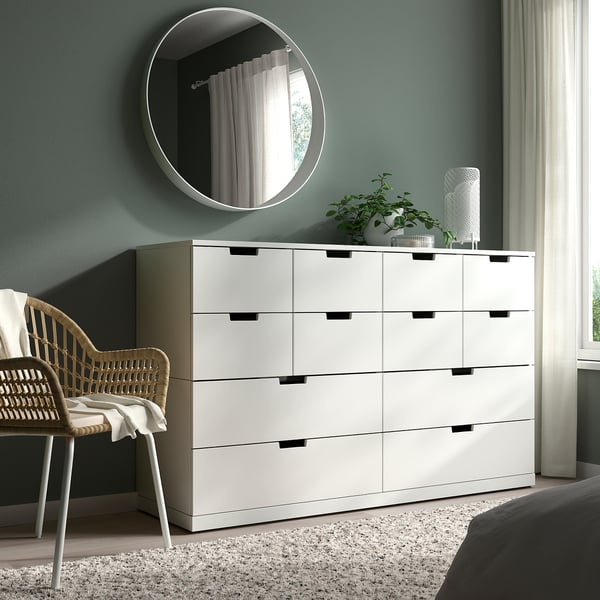 NORDLI - Chest of 12 drawers, white, 160x99 cm