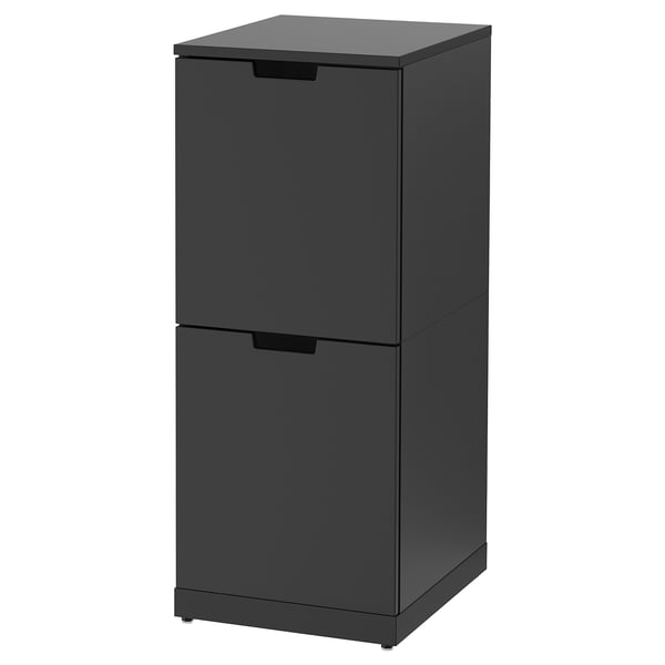 NORDLI chest of 2 drawers, anthracite, 40x99 cm