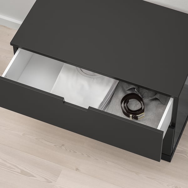 NORDLI chest of 2 drawers, anthracite, 80x54 cm
