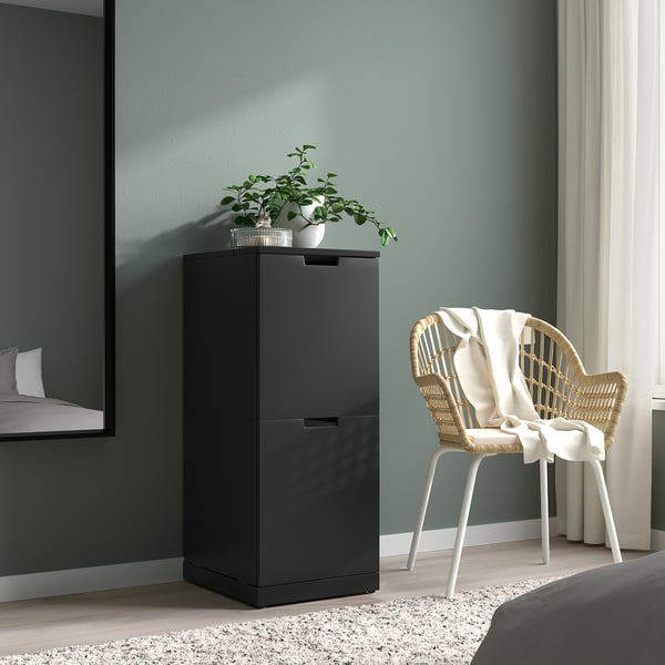 NORDLI chest of 2 drawers, anthracite, 40x99 cm
