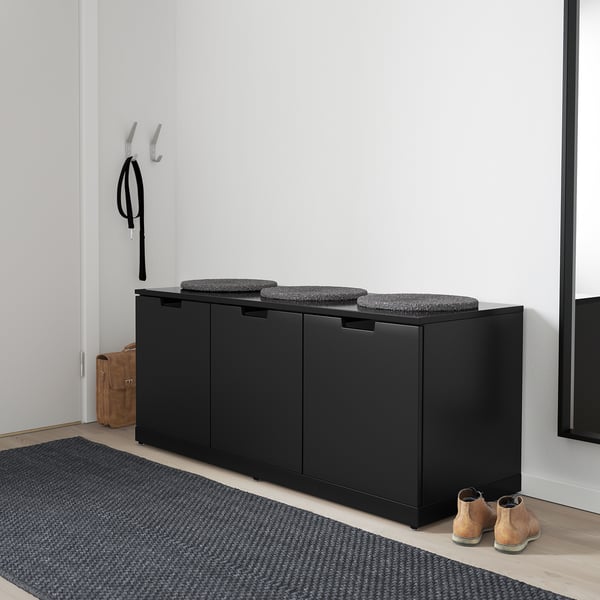 NORDLI - Chest of 3 drawers, anthracite, 120x54 cm