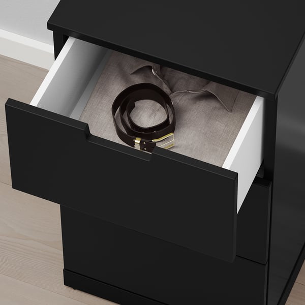 NORDLI - Chest of 3 drawers, anthracite, 40x76 cm