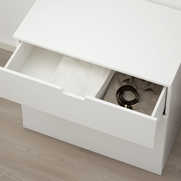 NORDLI chest of 3 drawers, white, 80x76 cm