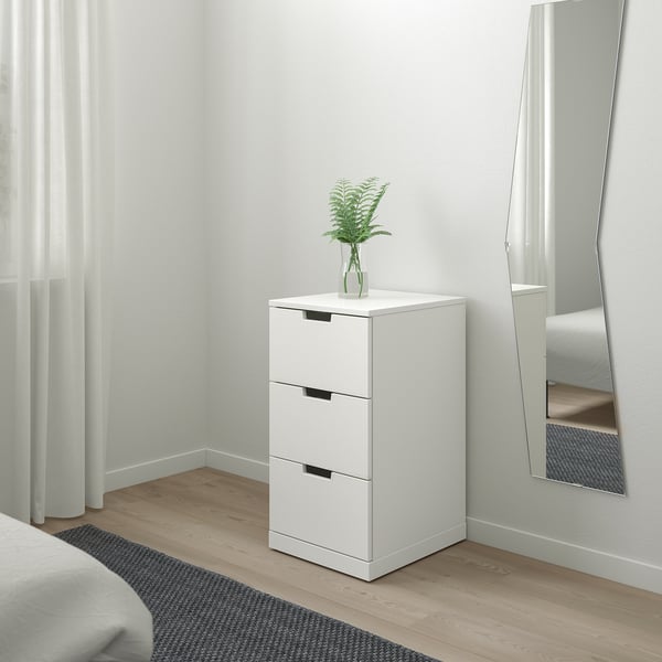 NORDLI chest of 3 drawers, white, 40x76 cm