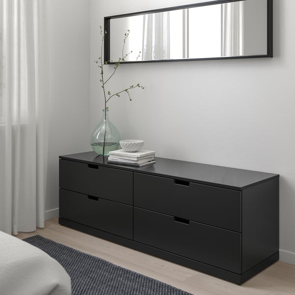 NORDLI chest of 4 drawers, anthracite, 160x54 cm