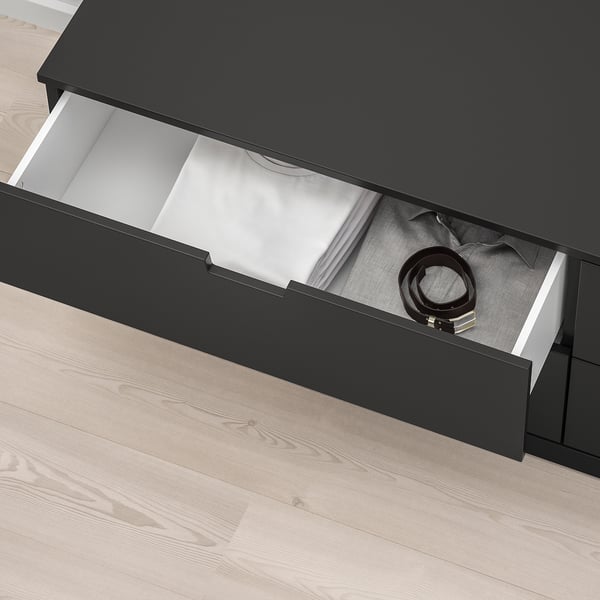 NORDLI chest of 4 drawers, anthracite, 160x54 cm