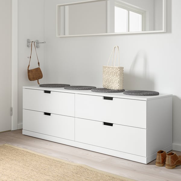 NORDLI chest of 4 drawers, white, 160x54 cm