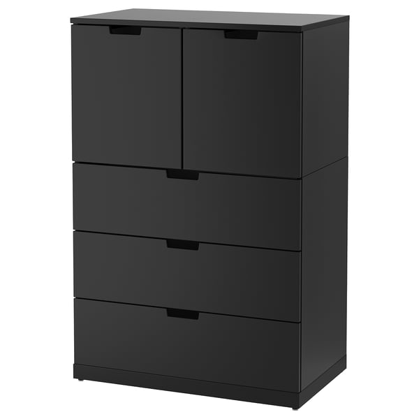 NORDLI chest of 5 drawers, anthracite, 80x122 cm