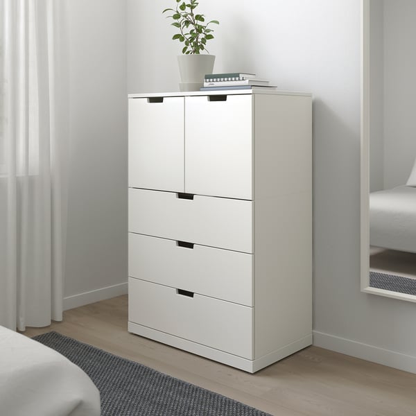NORDLI chest of 5 drawers, white, 80x122 cm