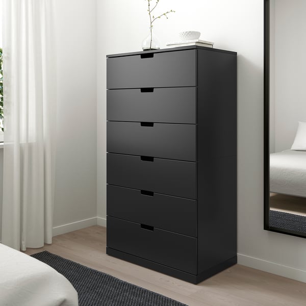 NORDLI chest of 6 drawers, anthracite, 80x145 cm