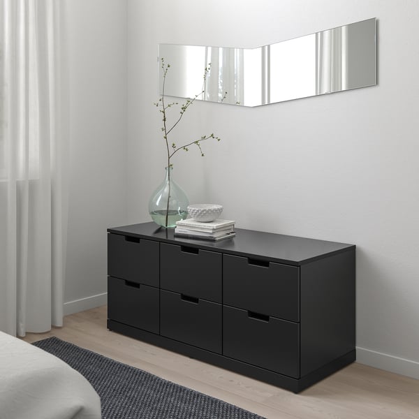NORDLI - Chest of 6 drawers, anthracite, 120x54 cm