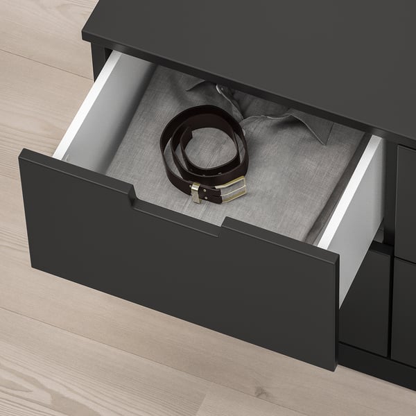 NORDLI - Chest of 6 drawers, anthracite, 120x54 cm