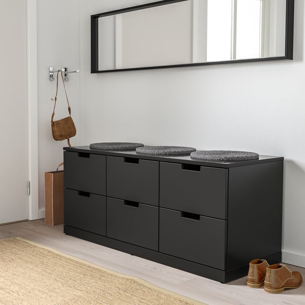 NORDLI chest of 6 drawers, anthracite, 120x54 cm