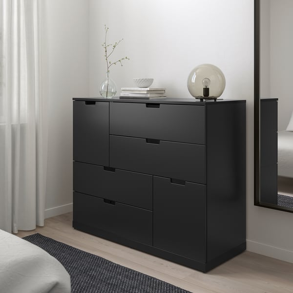 NORDLI chest of 6 drawers, anthracite, 120x99 cm