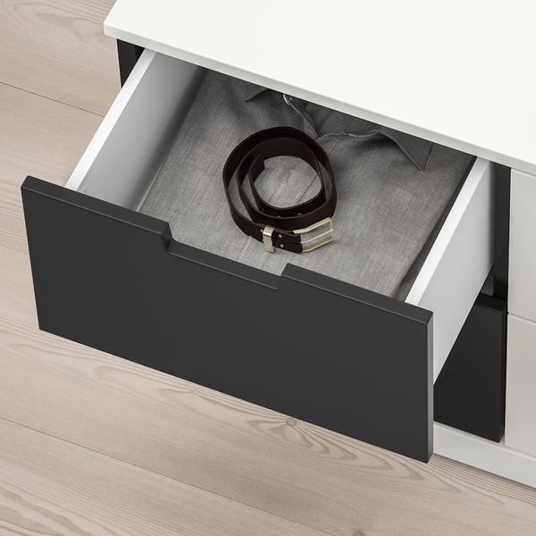 NORDLI - Chest of 6 drawers, white/anthracite, 160x54 cm