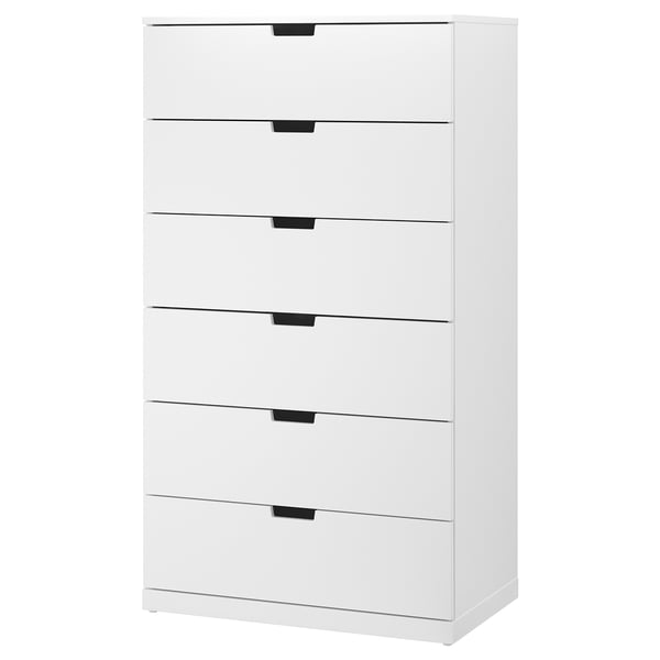 NORDLI chest of 6 drawers, white, 80x145 cm