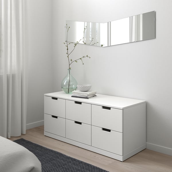 NORDLI chest of 6 drawers, white, 120x54 cm
