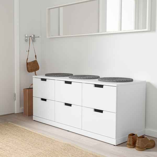 NORDLI chest of 6 drawers, white, 120x54 cm