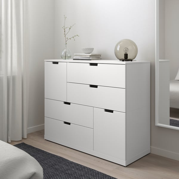 NORDLI chest of 6 drawers, white, 120x99 cm