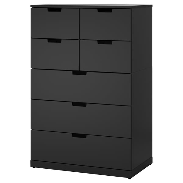 NORDLI chest of 7 drawers, anthracite, 80x122 cm