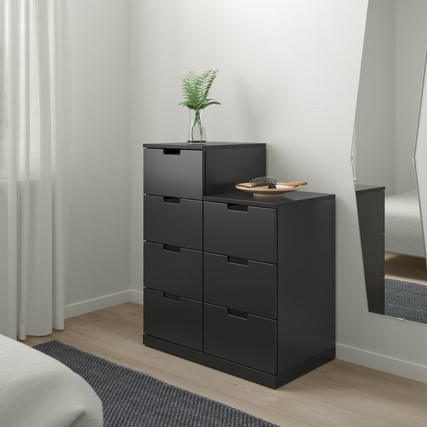 NORDLI - Chest of 7 drawers, anthracite, 80x99 cm