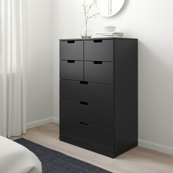NORDLI chest of 7 drawers, anthracite, 80x122 cm