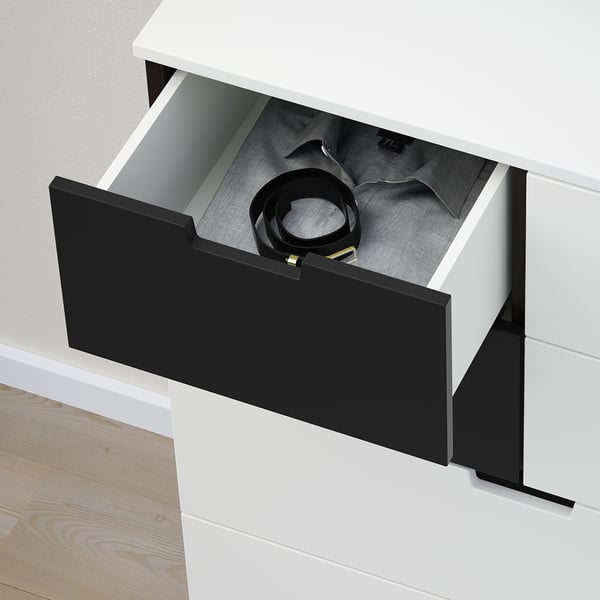 NORDLI chest of 7 drawers, white/anthracite, 80x122 cm