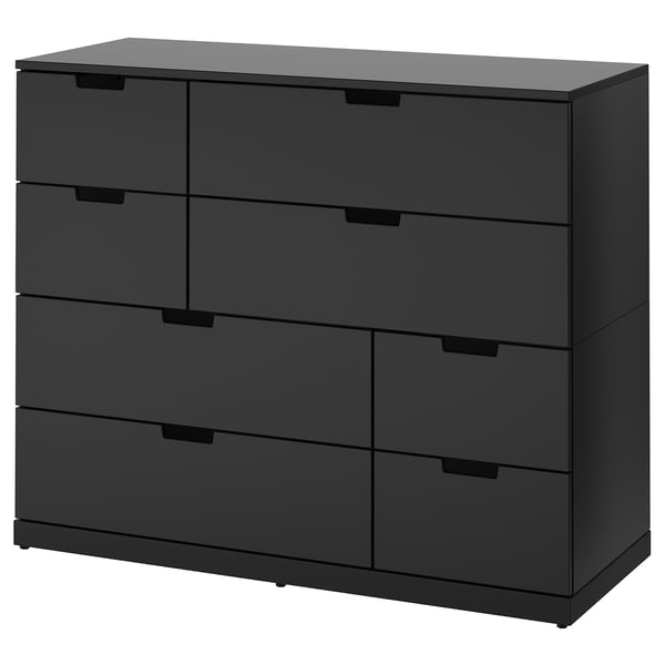 NORDLI chest of 8 drawers, anthracite, 120x99 cm