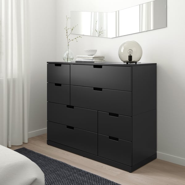 NORDLI chest of 8 drawers, anthracite, 120x99 cm