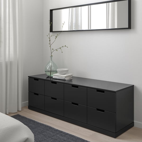 NORDLI chest of 8 drawers, anthracite, 160x54 cm