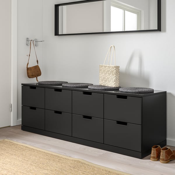 NORDLI chest of 8 drawers, anthracite, 160x54 cm