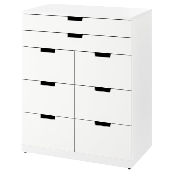 NORDLI chest of 8 drawers, white, 80x99 cm